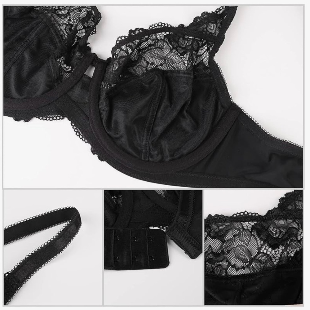 ⭐️3/$15 40C Sexy Lace Floral Full Coverage Unlined
Underwire Bra - Picture 6 of 13